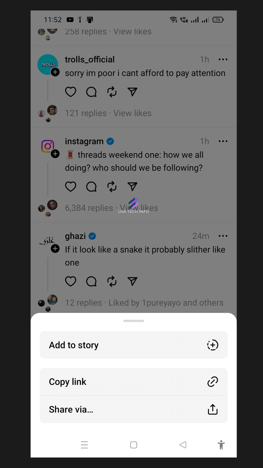 sharing on threads